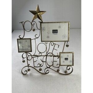 Studio Décor Joy Love Peace tabletop photo frame Christmas Holiday Decor Accent